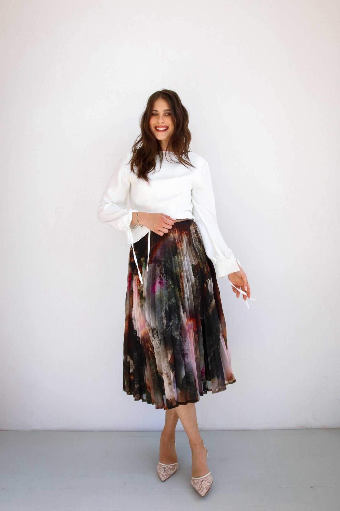 WATERFALL pleated skirt