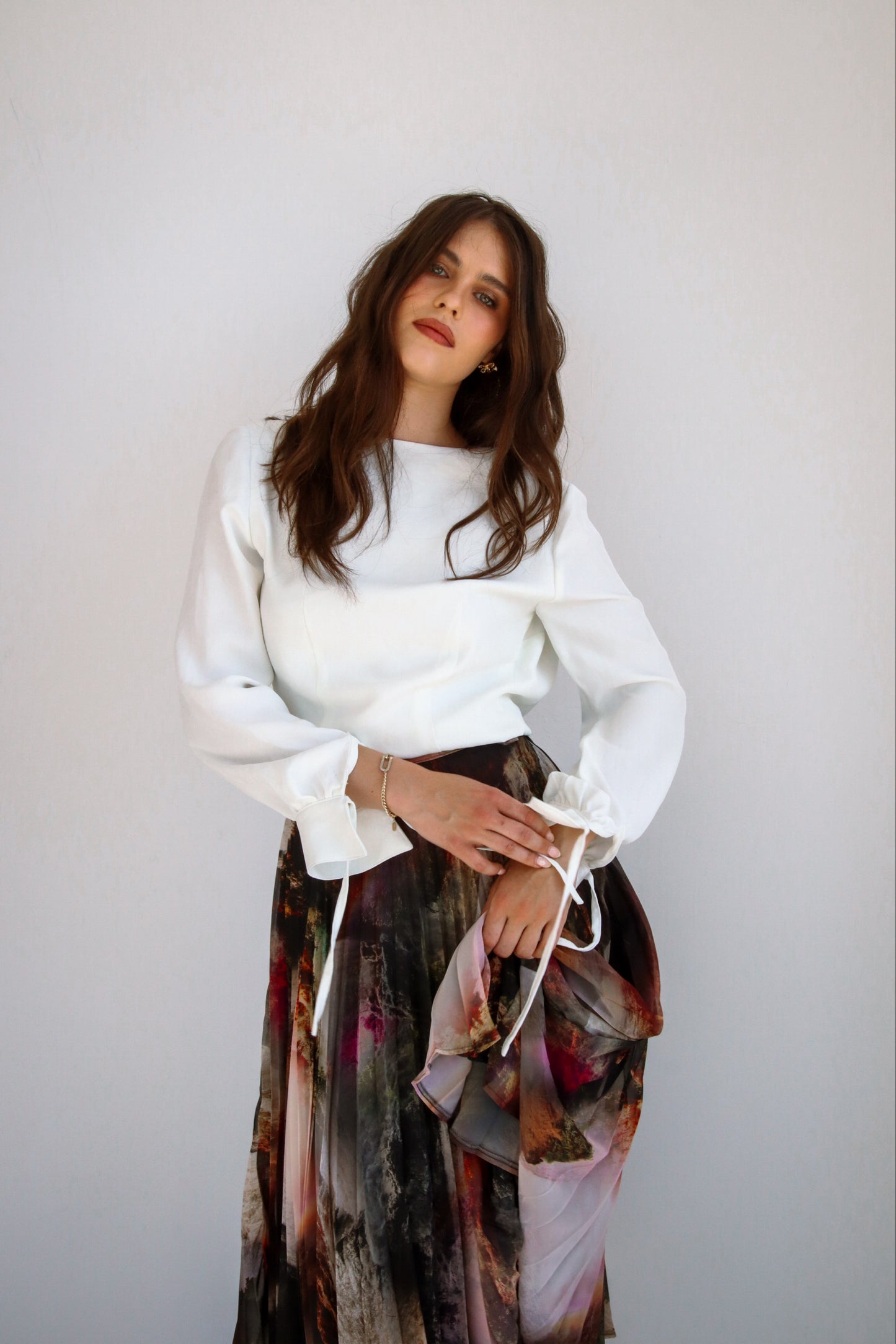 WATERFALL pleated skirt