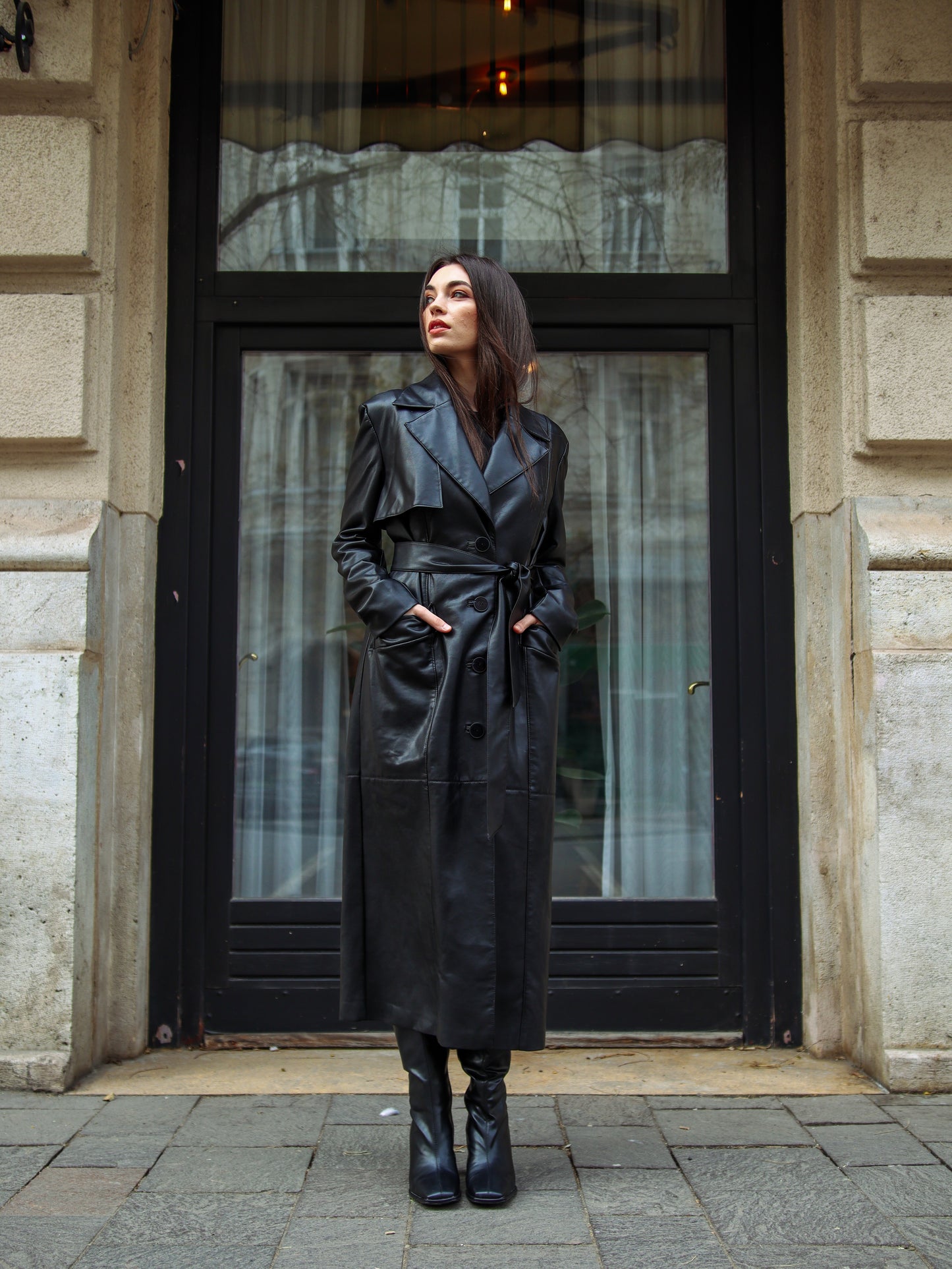PENELOPE trench kabát - fekete
