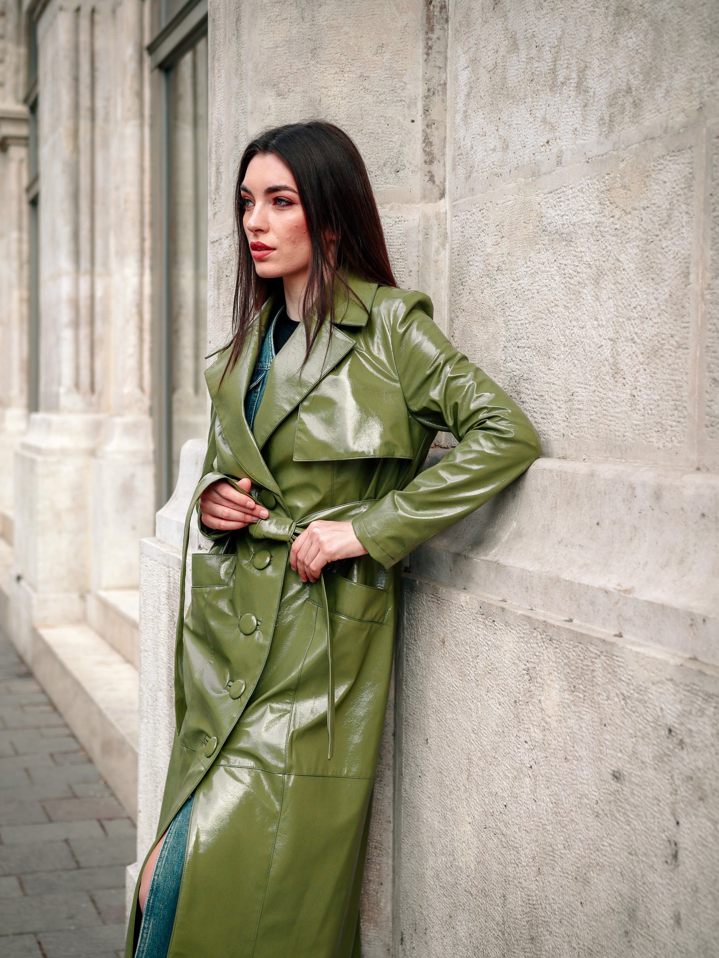 PENELOPE trench kabát - olíva