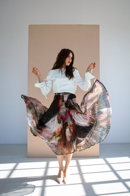 WATERFALL pleated skirt